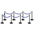 Montour Line Stanchion Post and Rope Kit Black, 8 Ball Top7 Blue Rope C-Kit-8-BK-BA-7-PVR-BL-PS